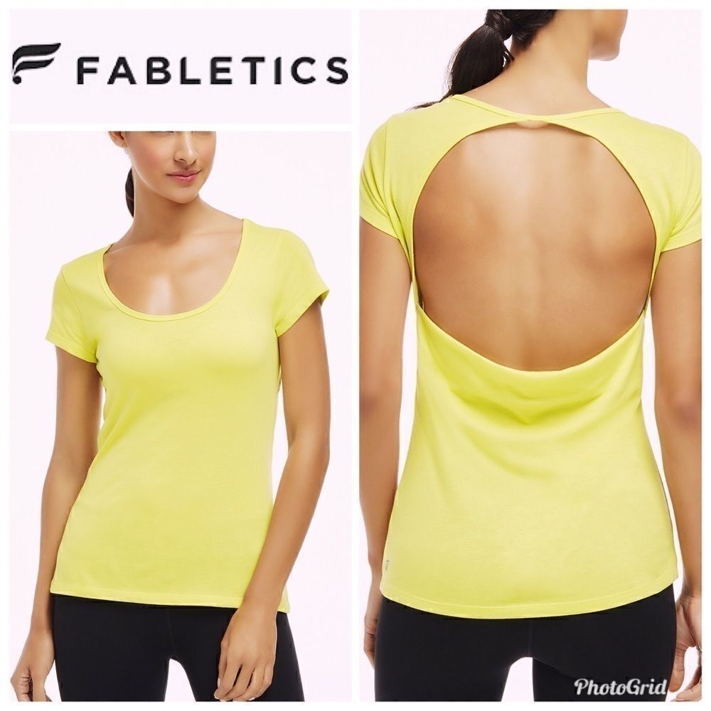 Chartreuse Fabletics performance tee. Large